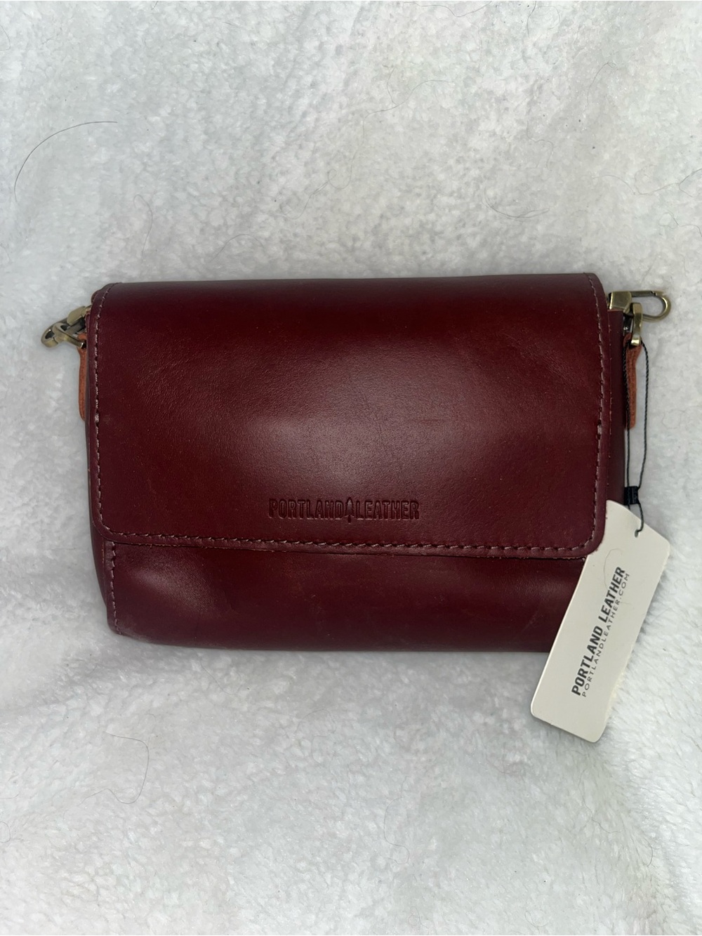 Portland Leather Metro Mini Cognac Crossbody Bag